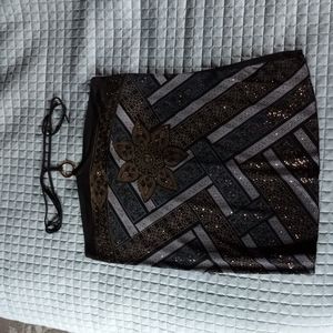 17 Fashion black glitter halter top 2X